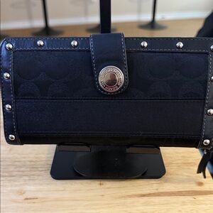 Coach Black Women's Wallet with Silver Stud Accents #42014